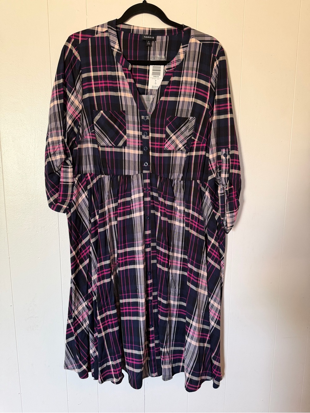 torrid Purple and Pink Plaid Button-Up Shirt